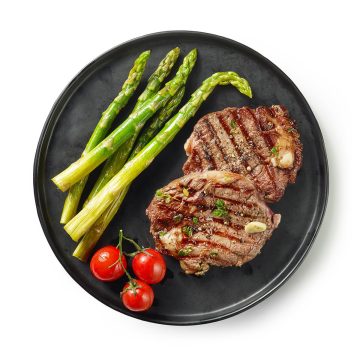 Homepage Healthy food Steaks with Asparagus